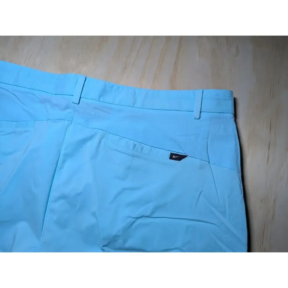 Nike Golf Men's 38 Shorts Dri-Fit Modern Fit Light Blue Flat Front Activewear